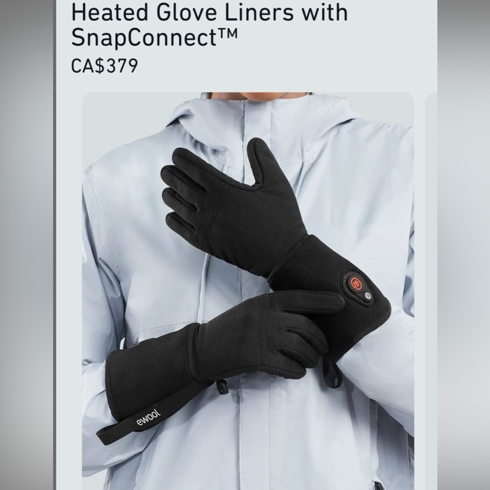 NEW/SEALED ewool Unisex Heated Glove Liners Made for Extreme Cold Glove Liner XL